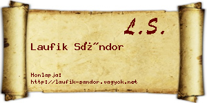 Laufik Sándor névjegykártya